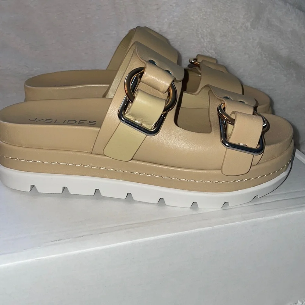 NWT J/SLIDES BAHA Sand Leather Sandal - Picture 9 of 15